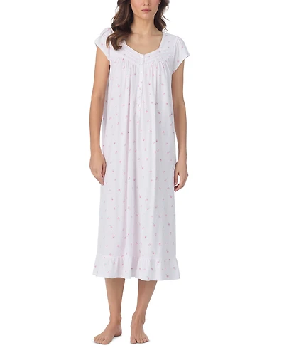 Eileen West Women's Sweetheart Neck Cap-Sleeve Nightgown