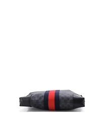 Pre-Owned Gucci Medium Web Zip Flat Messenger Gg Coated Canvas