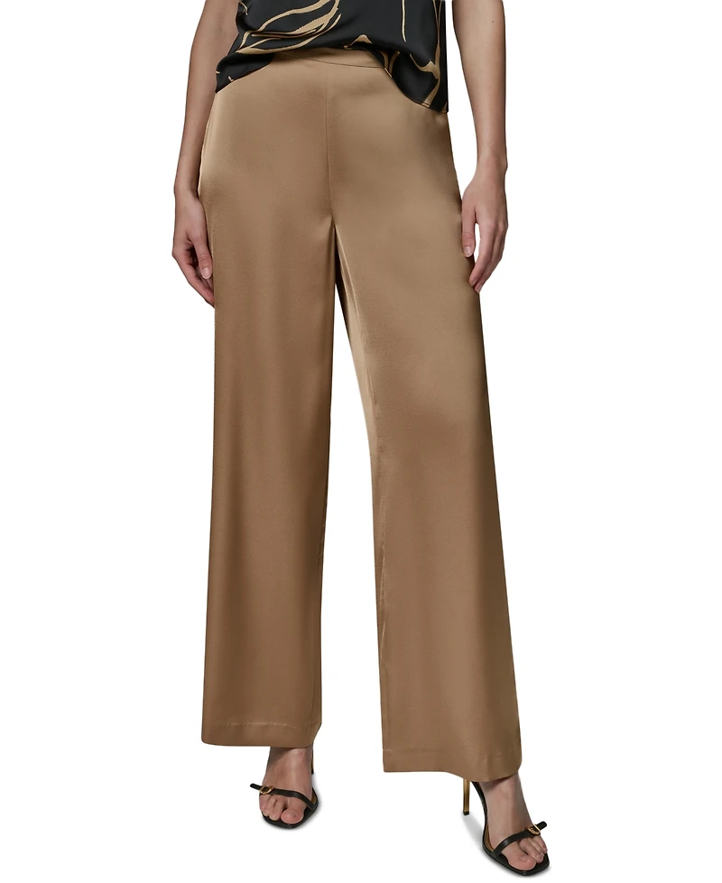 Donna Karan New York Women's Wide-Leg Mid-Rise Full Pants
