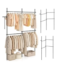 Sugift Adjustable Floor to Ceiling Clothes Rack with 4 Hanging Rods