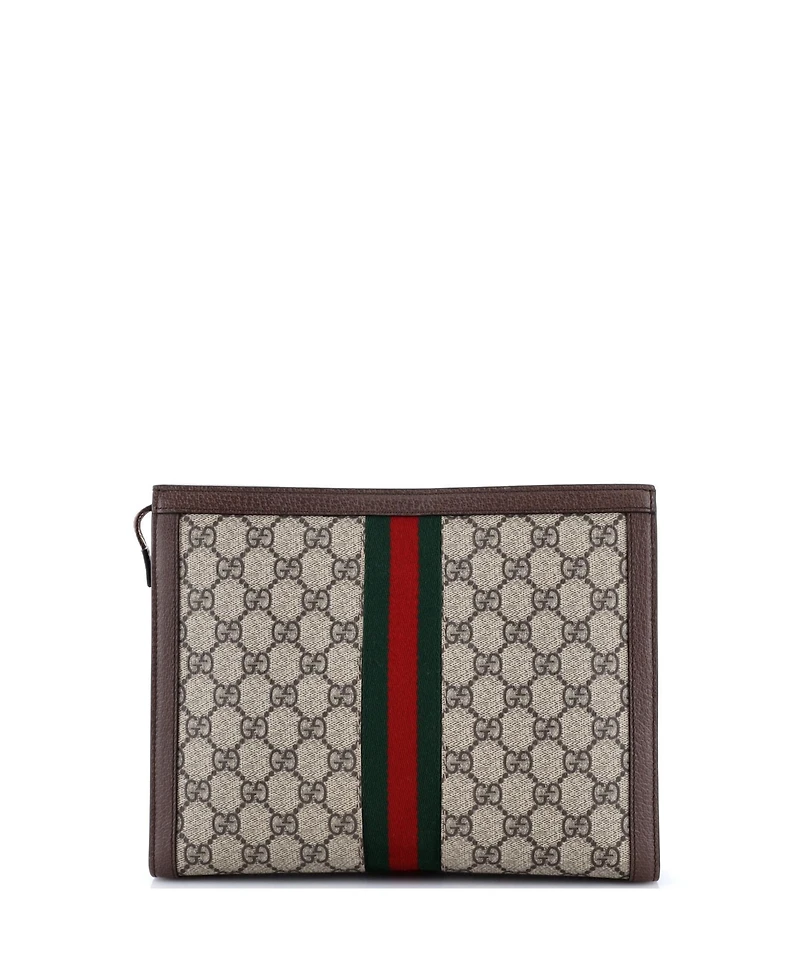 Pre-Owned Gucci Medium Ophidia Pouch Gg Coated Canvas
