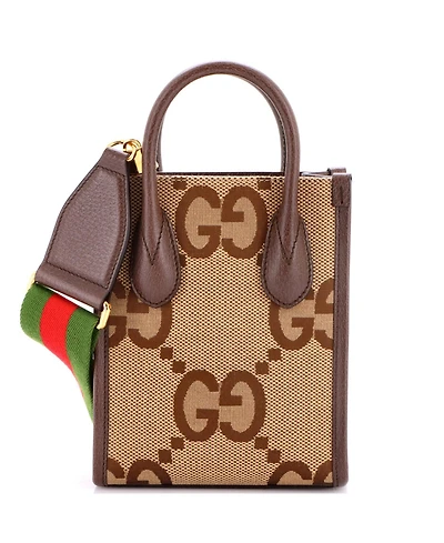 Pre-Owned Gucci Mini Vertical Tote Jumbo Gg Canvas