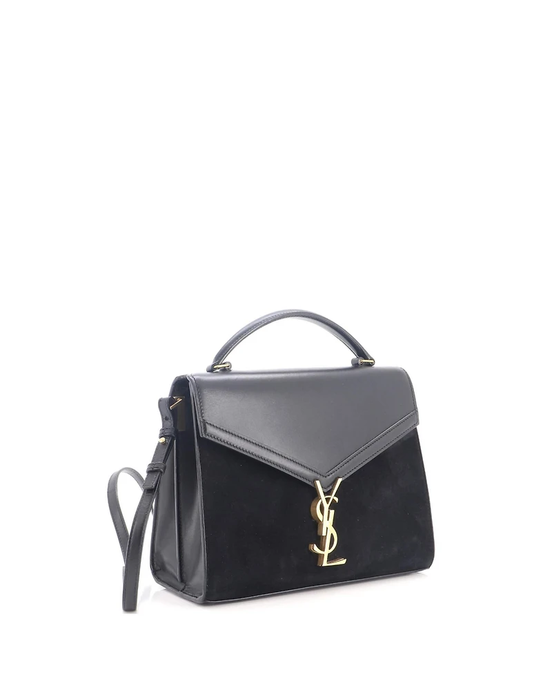 Pre-Owned Saint Laurent Medium Cassandra Top Handle Bag Leather and Suede