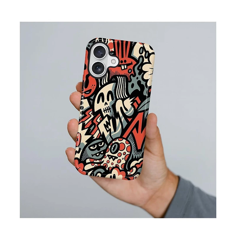 Lisen Phone Case Compatible with Apple iPhone 17, 2-Layer Durable, Skull Riot