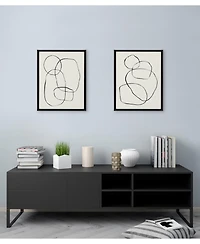 Kate and Laurel Sylvie Going Circles Framed Textured Canvas Set by Teju Reval of SnazzyHues