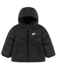 Nike Toddler Girls' 2T-5T Hooded Quilted Cinched-Waist Puffer Jacket