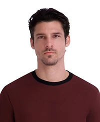 Karl Lagerfeld Paris Men's Embossed-Signature Contrast-Trim T-Shirt