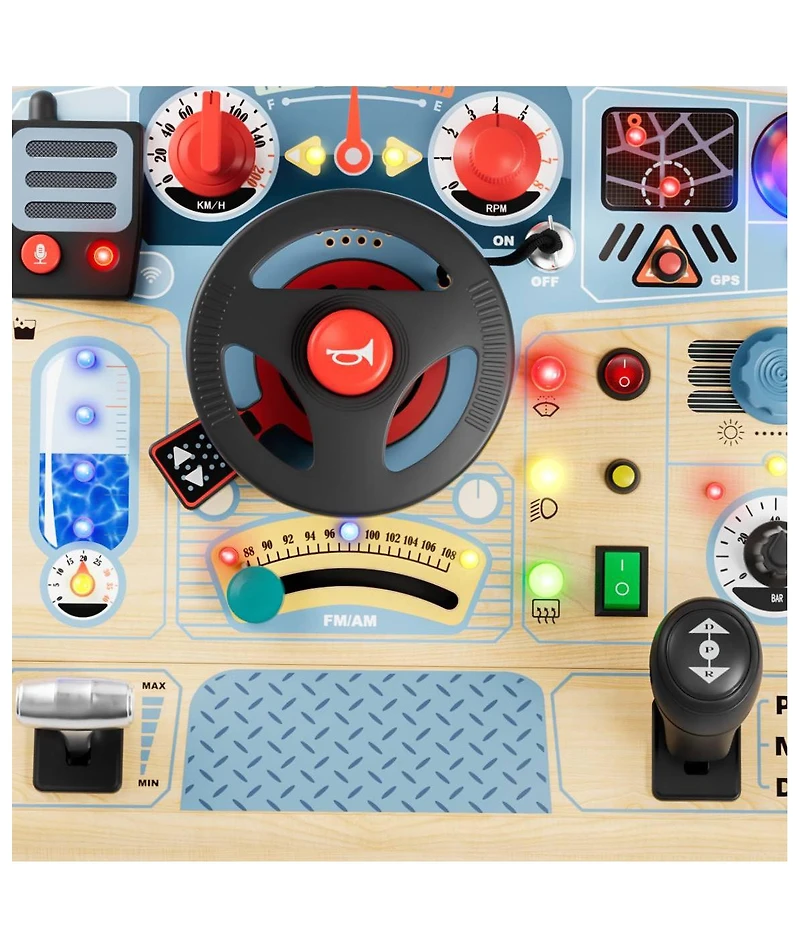 Top Bright Busy Board Toys with Led Light Sensory Toys with Sounds and Switches, Activity Board Car Driving Toy for Toddler