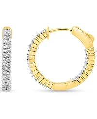 Forever Grown Diamonds Lab-Grown Diamond Double Row Inside Out Hoop Earrings (1 ct. t.w.) Sterling Silver (Also 14k Gold-Plated Silver)