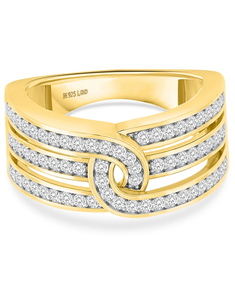 Forever Grown Diamonds Lab-Grown Diamond Interlocking Swirl Band Ring (1 ct. t.w.) Sterling Silver (Also 14k Gold-Plated Silver)