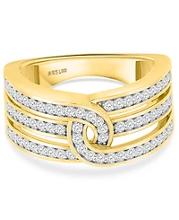 Forever Grown Diamonds Lab-Grown Diamond Interlocking Swirl Band Ring (1 ct. t.w.) Sterling Silver (Also 14k Gold-Plated Silver)