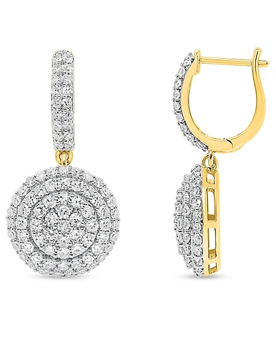 Forever Grown Diamonds Lab-Grown Diamond Cluster Drop Earrings (2 ct. t.w.) Sterling Silver (Also 14k Gold-Plated Silver)