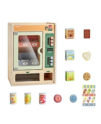 Top Bright Play Food for Kids Pretend Play Toys With Wooden Snack Bars and Drink Cans Wooden Vending Machine Play Set For Boys Girls