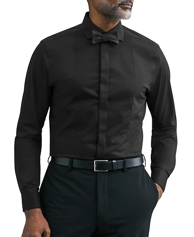 Calvin Klein Men's Tailored Occasion Slim-Fit Stretch Pique Bib Dress Shirt