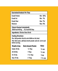 Left Coast Performance Chicken Bone Broth Powder for Dogs and Cats, Human Grade Chicken Broth Food Topper, 8 Oz
