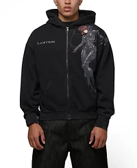 Loiter Men's Spectre Graphic Relaxed-Fit Full-Zip Hoodie