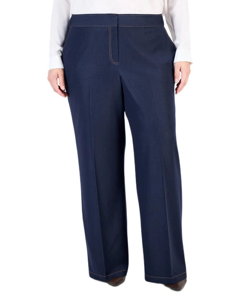 Tahari Plus Size Wide-Leg Pants