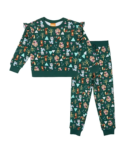 Paw Patrol Girls' 4-16 Long Sleeve Fleece-Blend Sweatshirt and Joggers, 2-Piece Set