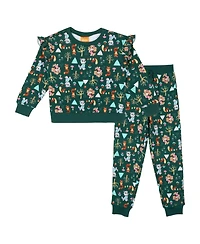 Paw Patrol Girls' 4-16 Long Sleeve Fleece-Blend Sweatshirt and Joggers, 2-Piece Set