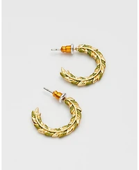 Fable England Wheat Hoop Earrings in Gold