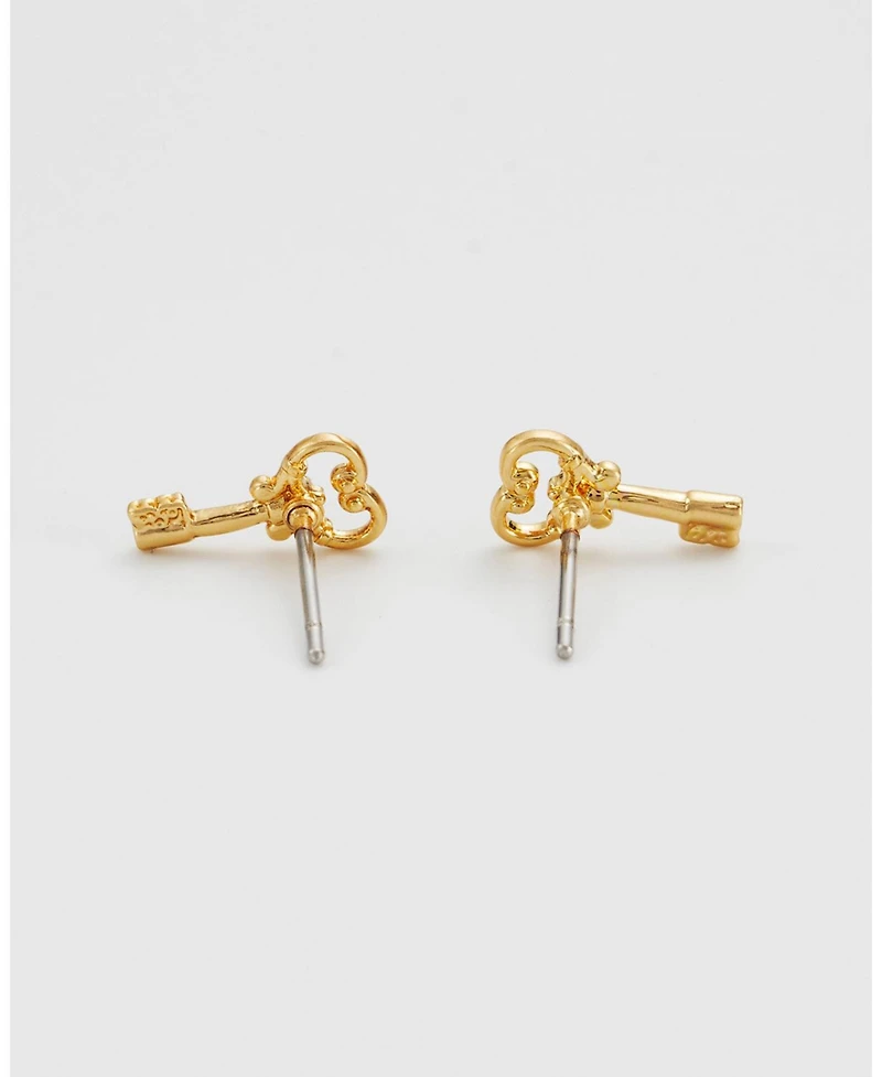 Fable England Key Stud Earrings in Gold