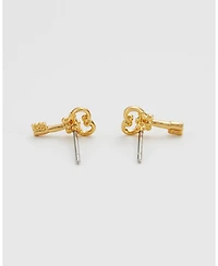 Fable England Key Stud Earrings in Gold