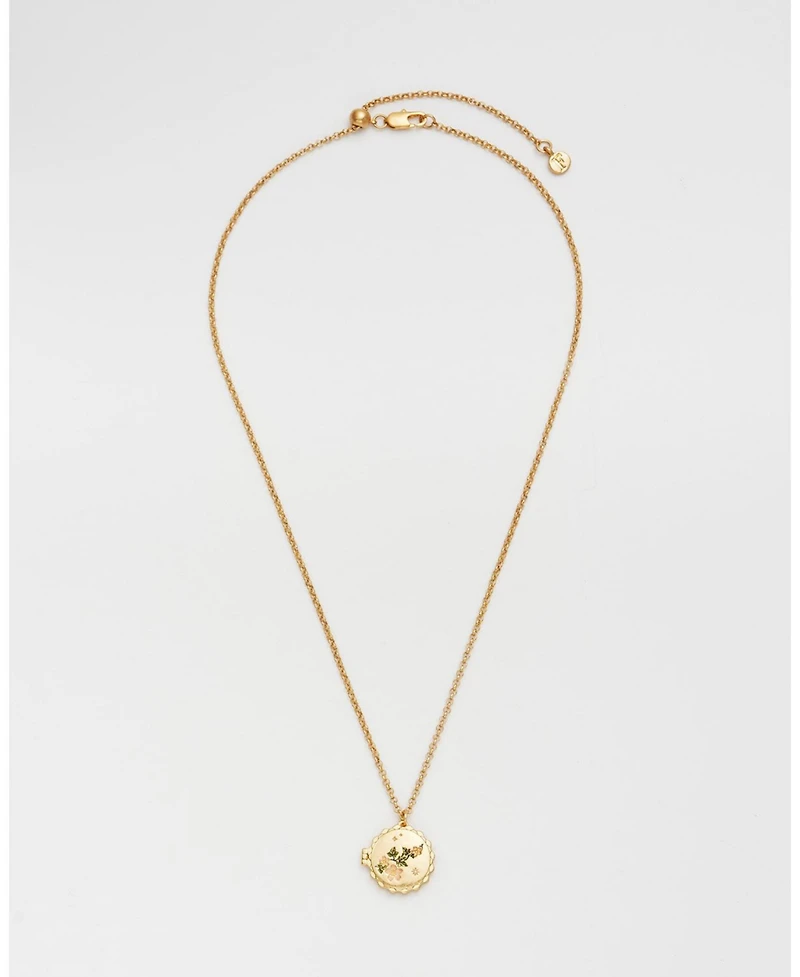 Fable England Ivy Blossom Locket Necklace in Gold