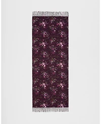 Fable England Women's Eve Floral Long Fringed Scarf in Burgundy