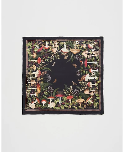 Fable England Women's Orla Mushroom Small Square Scarf