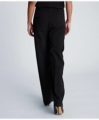 Kenneth Cole Women's Luxe Stretch Twill High Rise Wide-Leg Pants