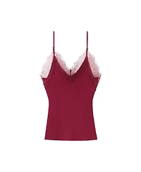 Mango Women's V-Neck Lace Camisole