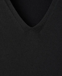 Mango Women's V-Neck A-Line Midi Dress