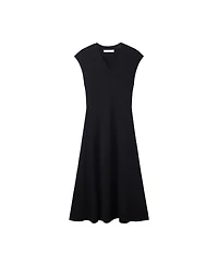 Mango Women's V-Neck A-Line Midi Dress