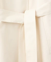 Mango Women's Belted Funnel-Neck Long Trench Coat