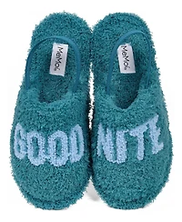 Memoi Kids Boy Good Nite Fluffy Faux Sherpa Slippers Scuff