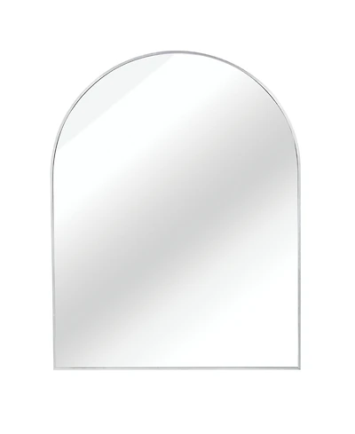 Phying 30 x 36 Inch Arched Wall Mirror Silver Metal Framed Bathroom Vanity Mirror Modern Sleek Arch Decorative Mirror Premium Wall Mount Mirror