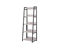 HomeRoots 67" Metal Five Tier Ladder Bookcase