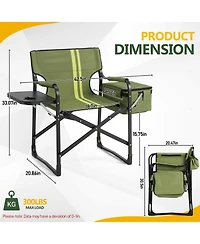 Slickblue Outdoor Folding Camping Chair with Aluminum Frame and Cooler Bag