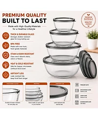 Sorbus 4-Piece Glass Bowl Set with Airtight Plastic Lids