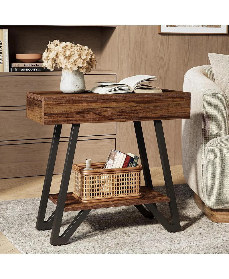 Tribesigns End Side Table, Narrow Couch Arm Side Table, Small Bedside