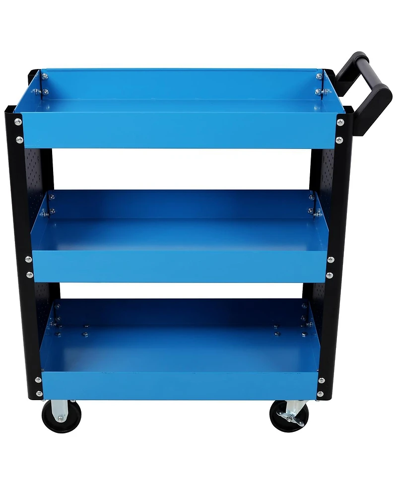 Streamdale Furniture 3 Tier Rolling Tool Cart with Pegboard