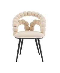 Streamdale Furniture Set of 2 Velvet Bubble Dining Chairs with Legs
