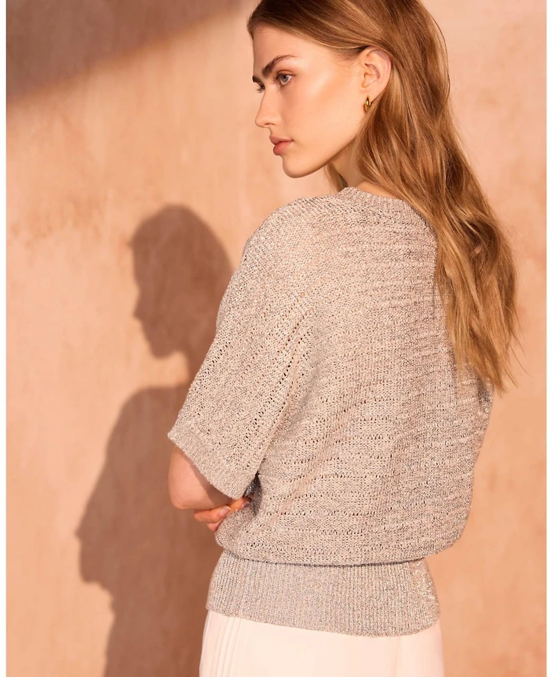Mint Velvet Women's Metallic Batwing Knit Top