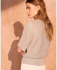 Mint Velvet Women's Metallic Batwing Knit Top