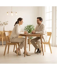 Rainsken Modern Dining Chairs Set of 2, Adjustable Foot Pads, Stable Reinforced Design, with Curved Backrest,for Room, Study, Cafe