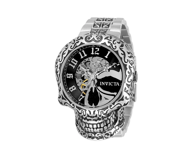 Invicta Artist 31907 Men's 50.5mm Automatic Watch - Black and Silver Dial, Stainless Steel Bracelet