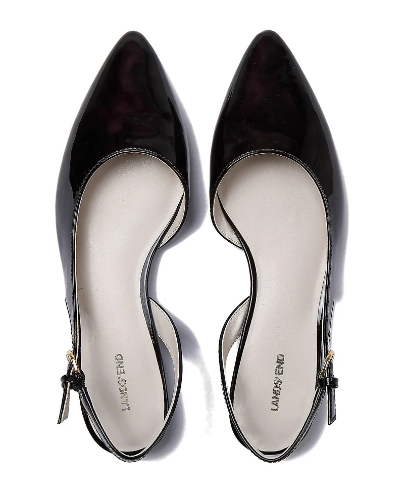 Lands' End Women's Leather Slingback Low Heels