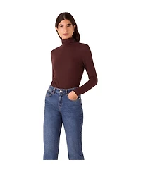 Whistles Women's Essential Ribbed Roll Neck Top