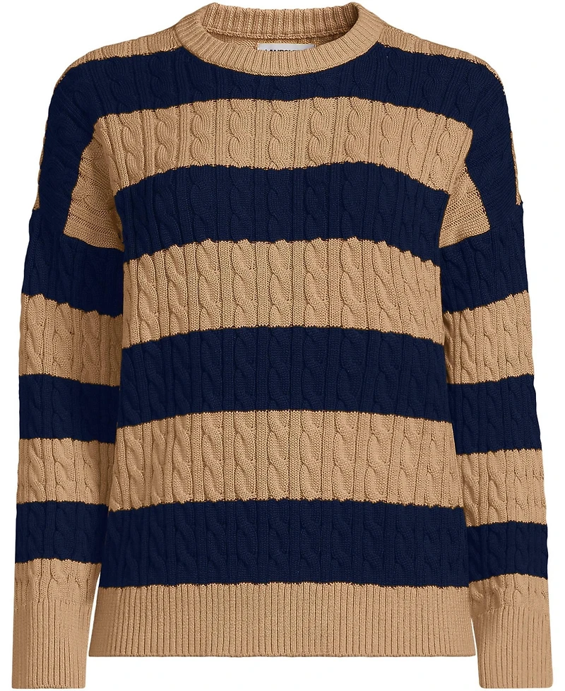 Lands' End Women's Drifter Classic Cable Sweater