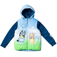 Bluey Toddler Girls 2T and 3T Zip Up Vest Jacket
